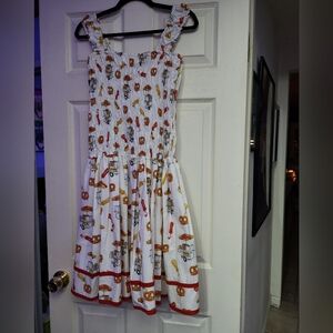 Putre Fashion Quebec Snack Print Retro Midi Dress, size 3x